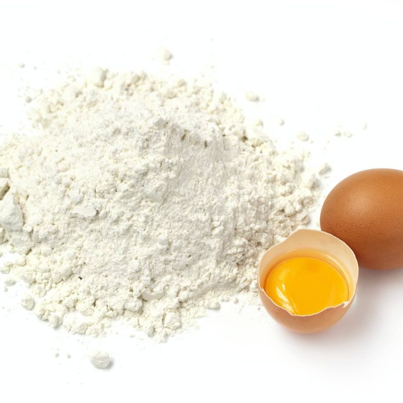 white flour and eggs